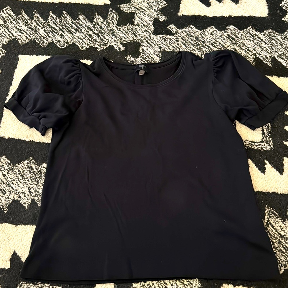 Black Puff Sleeve Top